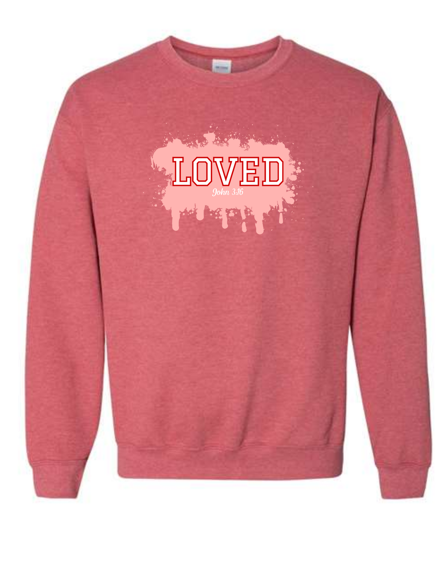 Loved - John 3:16 - crew neck sweatshirt