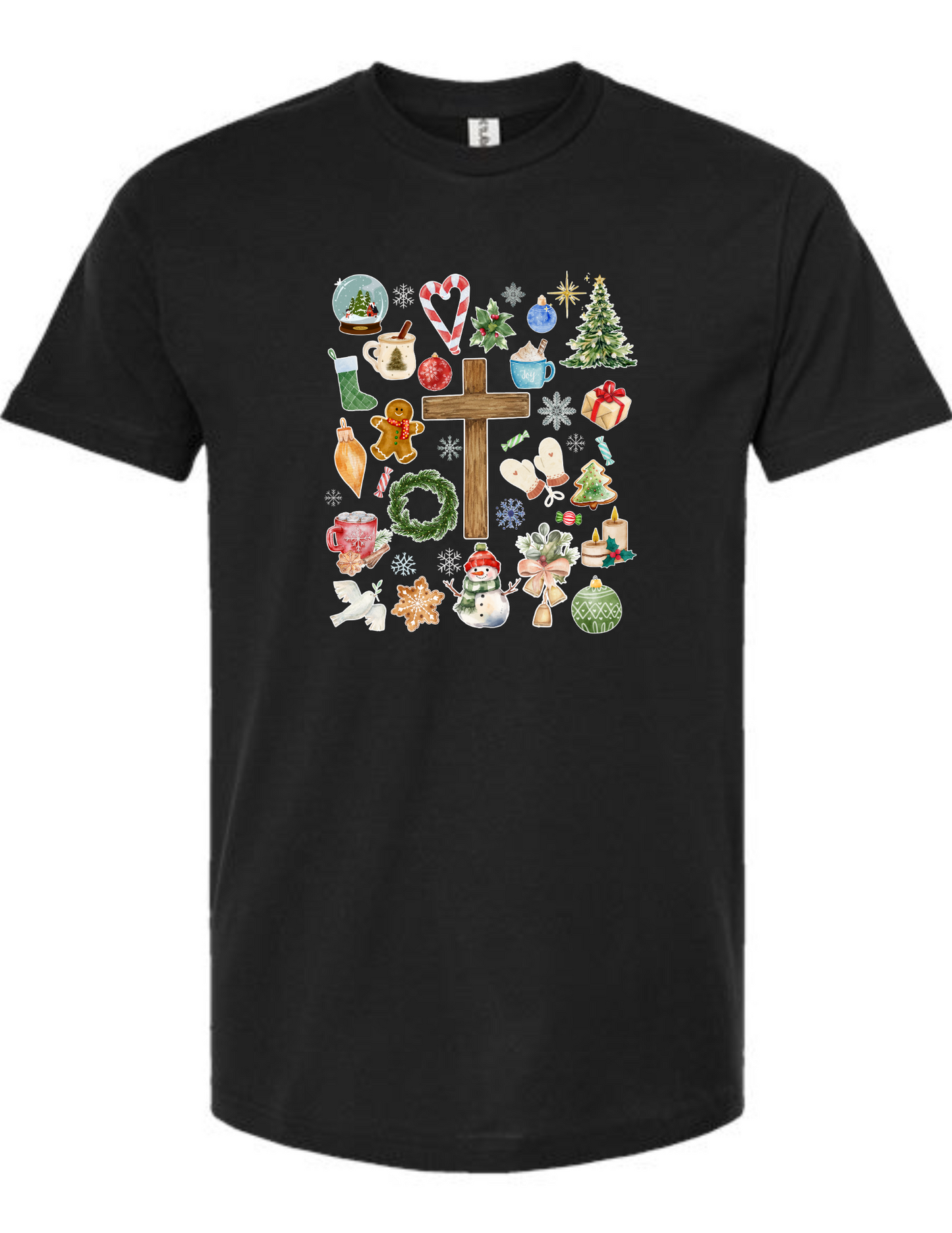 Christmas doodle watercolor collage - tshirt