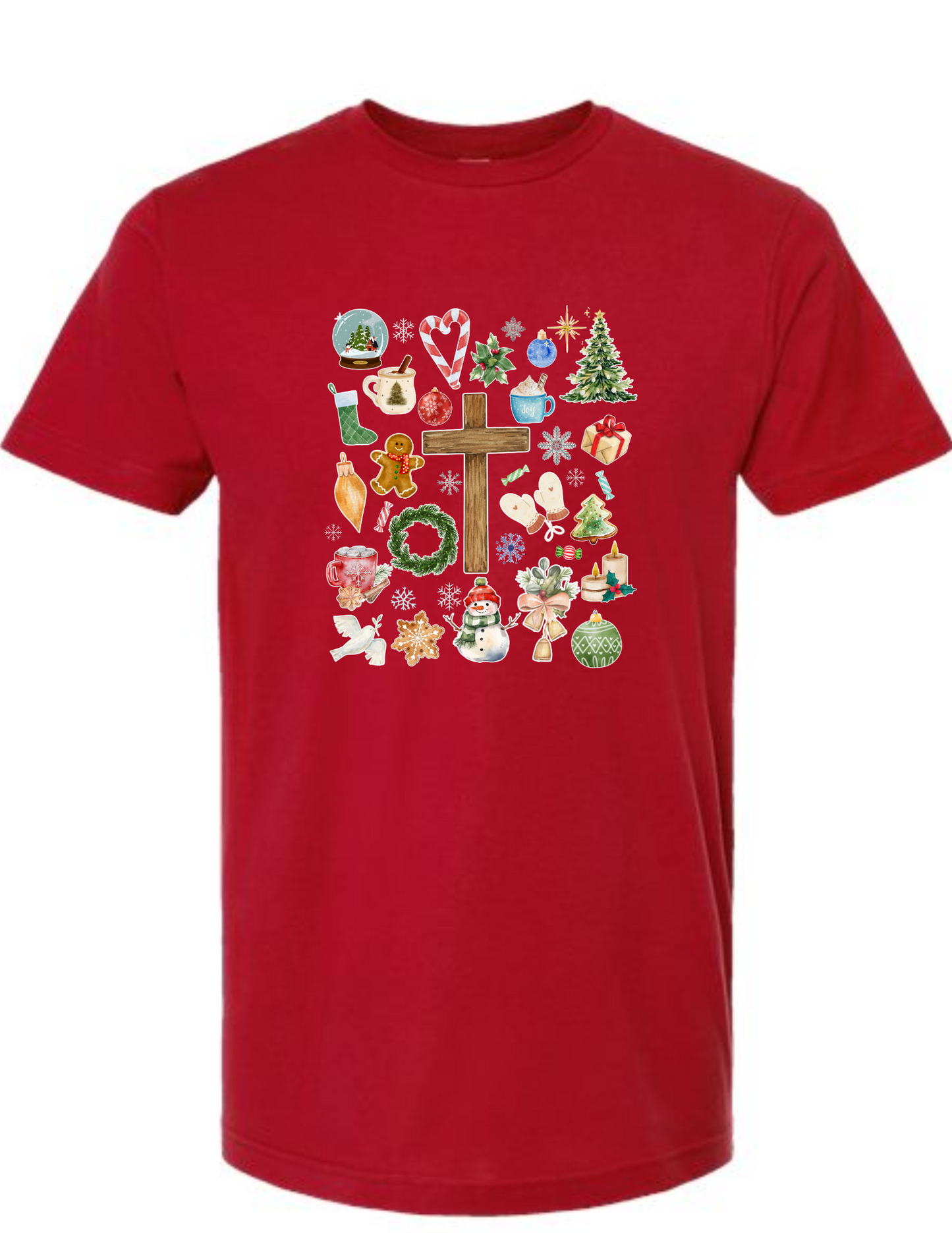 Christmas doodle watercolor collage - tshirt