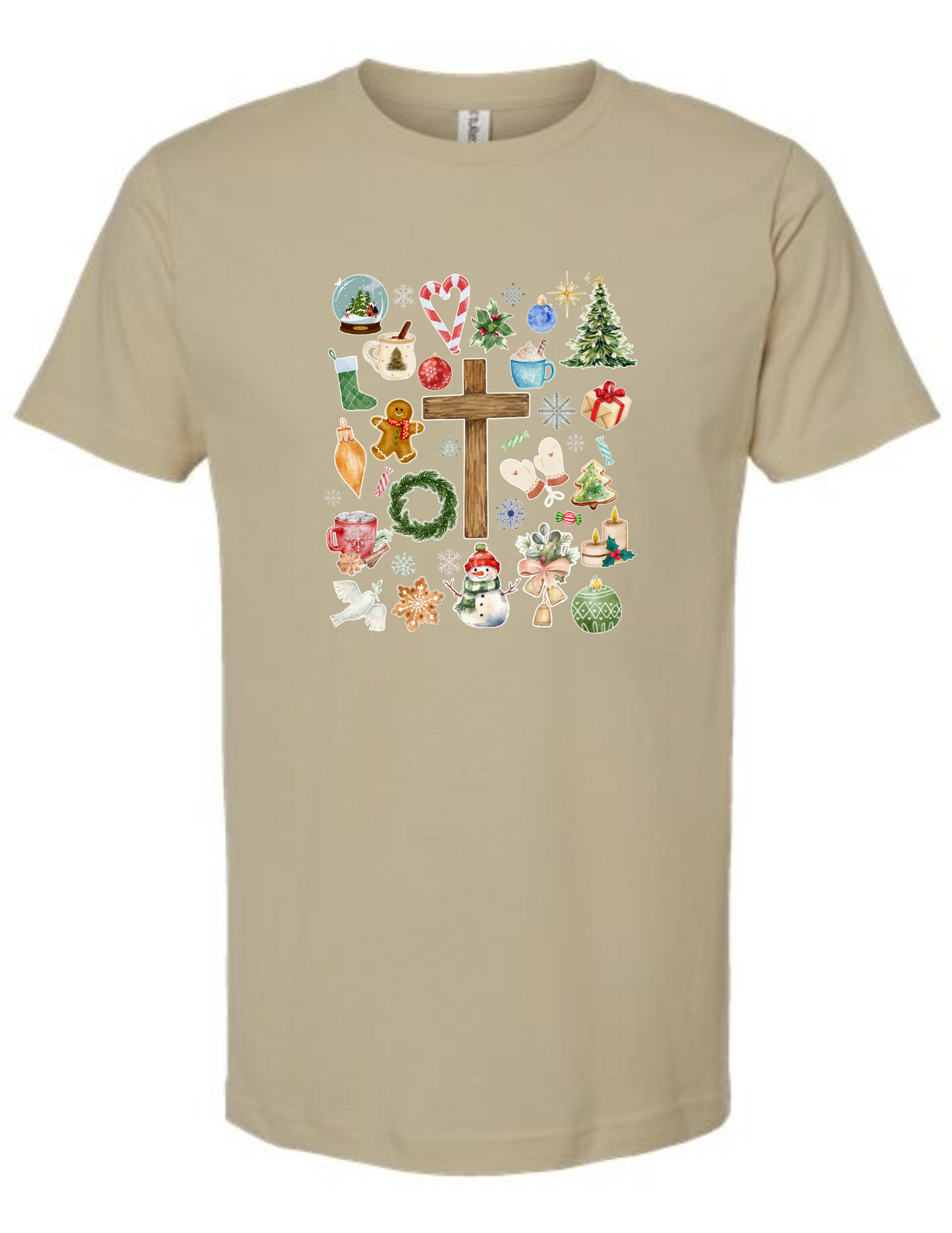 Christmas doodle watercolor collage - tshirt