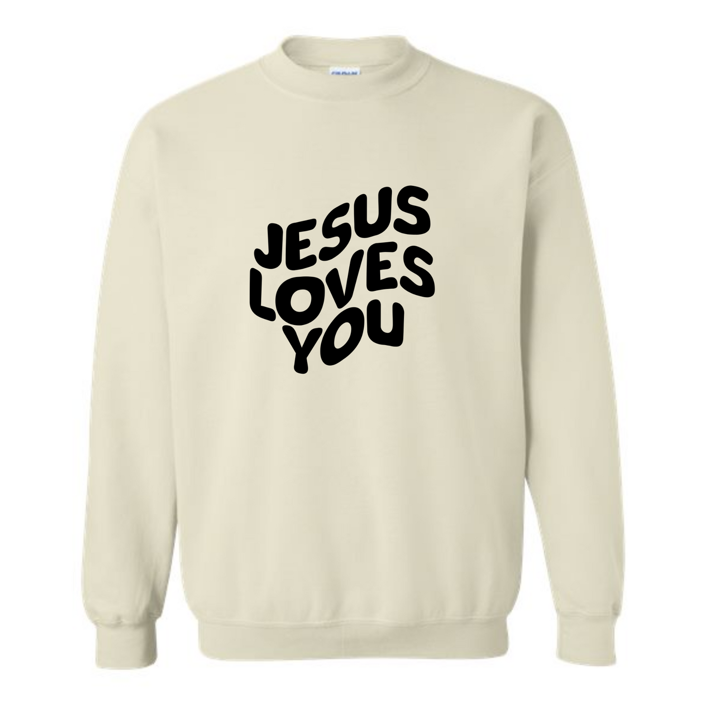 Jesus Loves You - puff crew neck sweatshirt