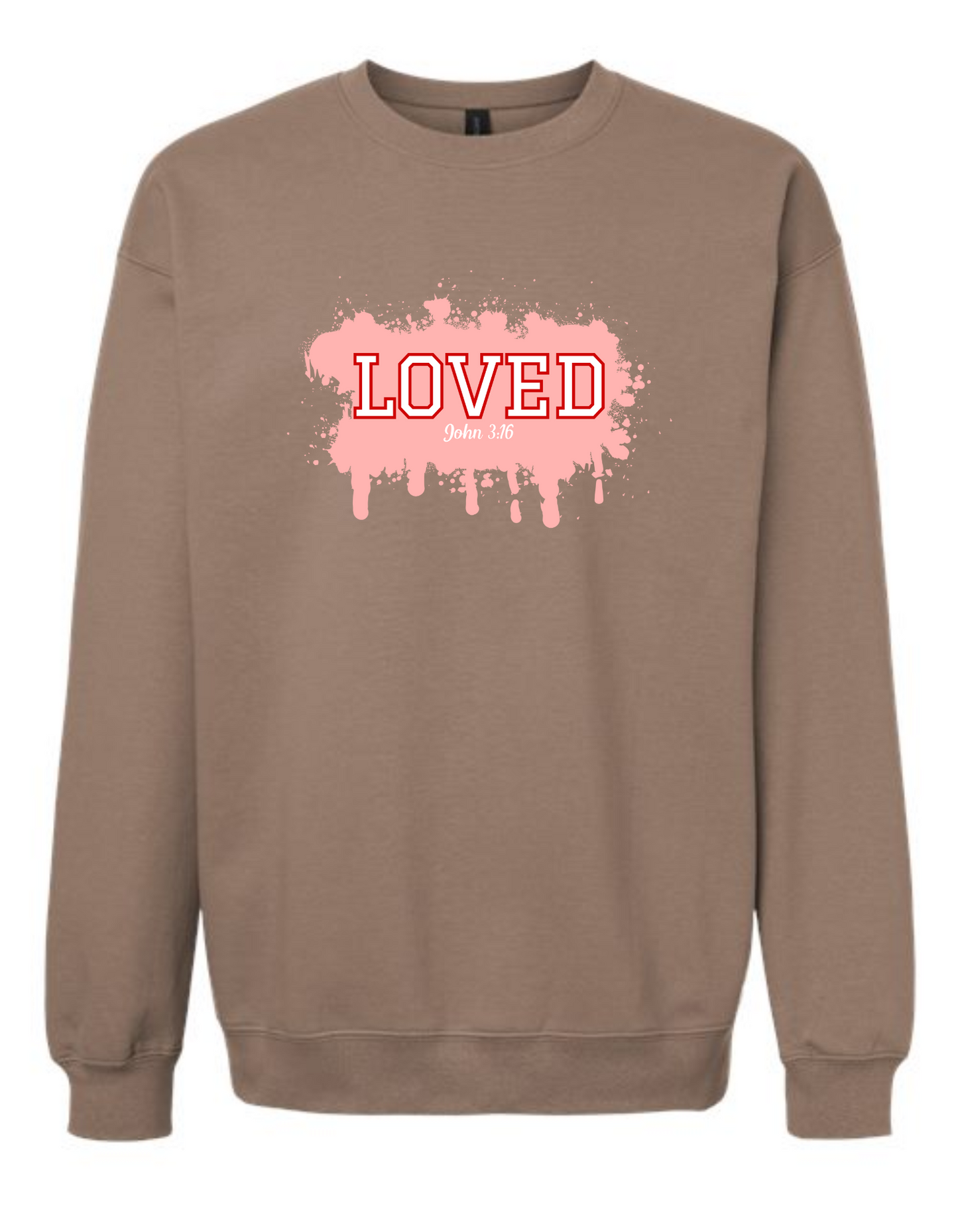 Loved - John 3:16 - crew neck sweatshirt