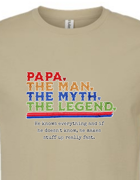 PAPA - the man. the myth. the legend - tshirt