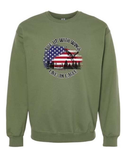 Rise up with wings like an eagle - crew neck sweatshirt