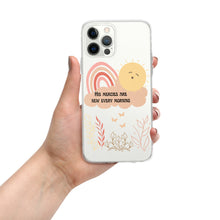 Load image into Gallery viewer, His Mercies are New Every Morning clear iPhone case, Bible Verse, Scripture Transparent Phone Case for iPhone 14 Pro Max 13, 12, 11, 7/8
