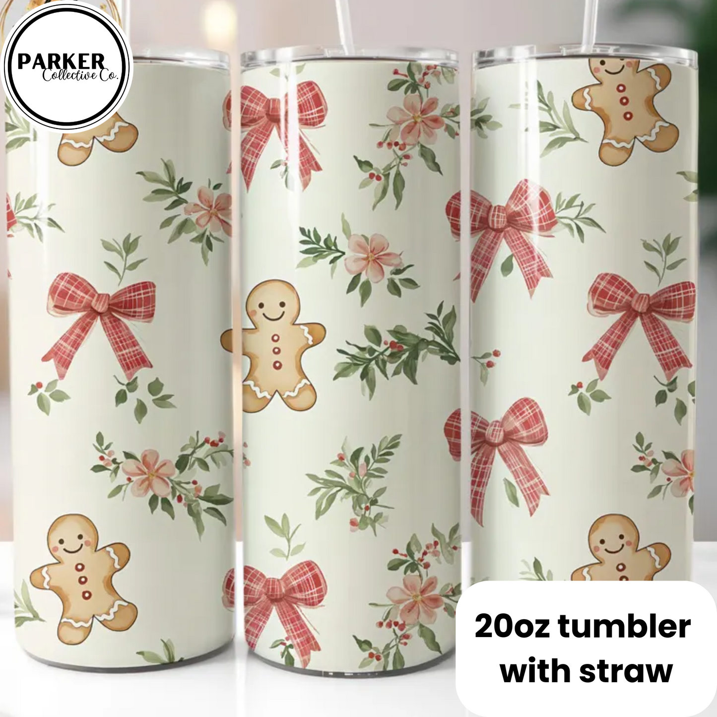 Coquette Christmas - 20oz tumbler with straw