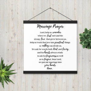 Marriage Prayer poster with wood hangers