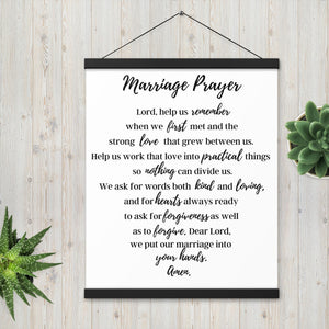 Marriage Prayer poster with wood hangers