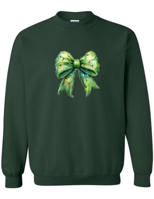 green coquette bow Christmas - crew neck sweatshirt (Copy)