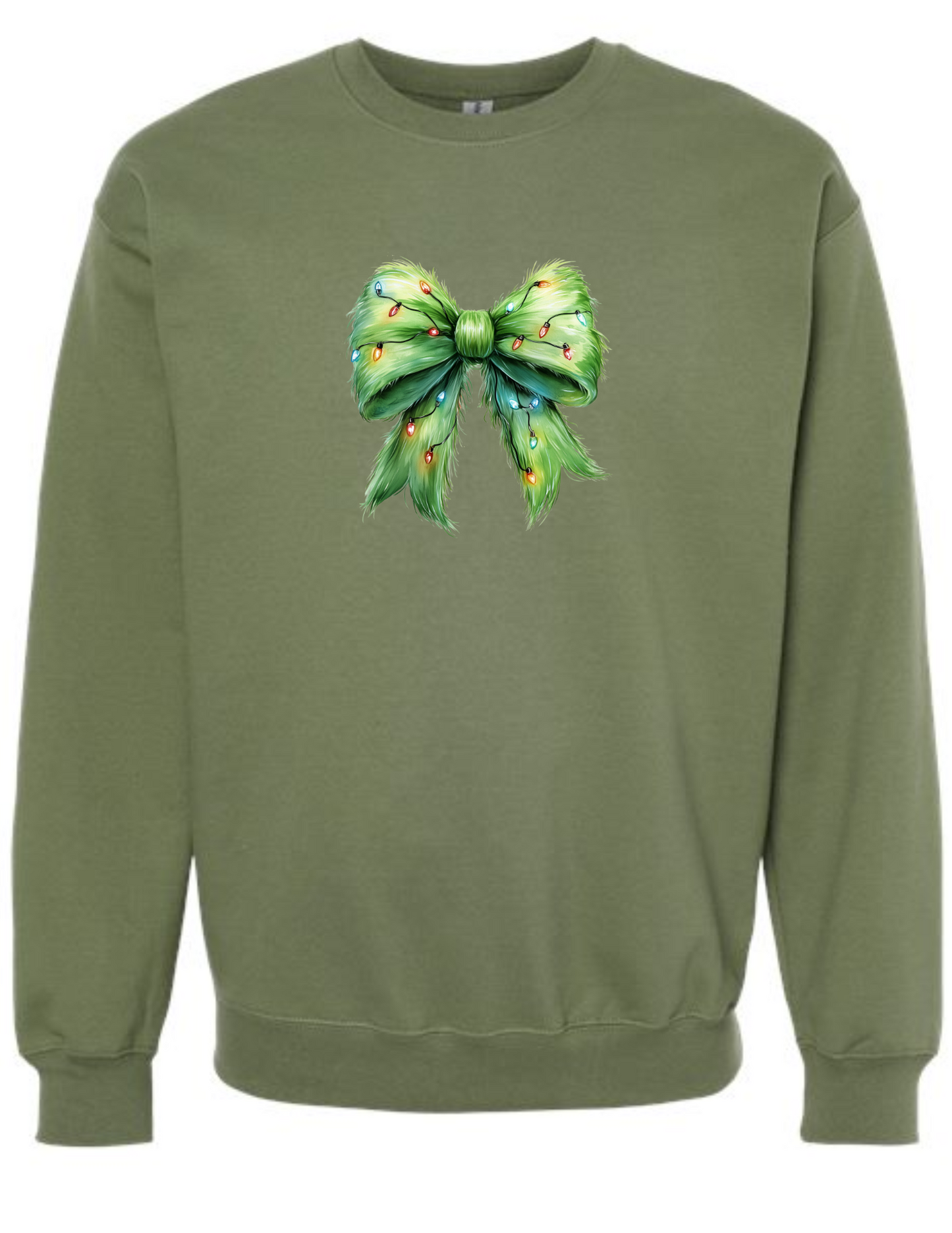 green coquette bow Christmas - crew neck sweatshirt (Copy)