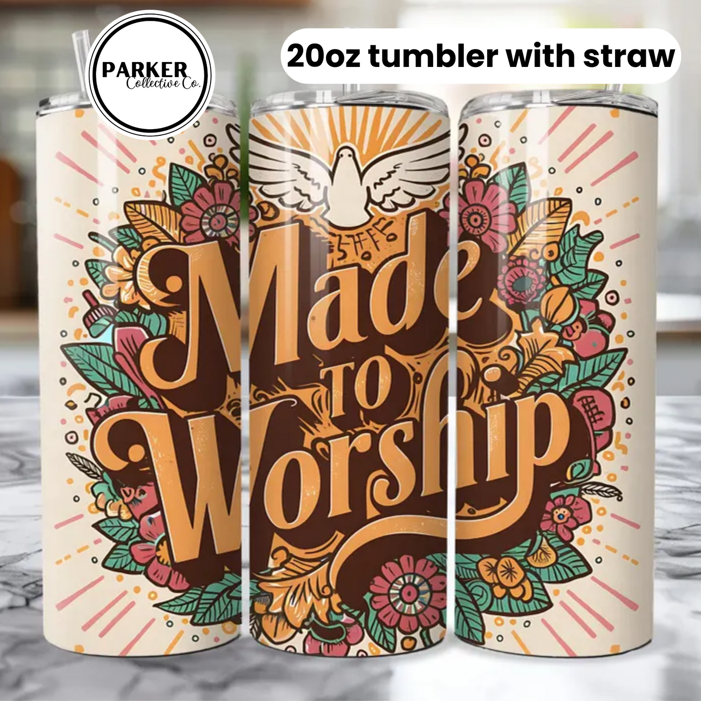 made to worship - 20oz tumbler with straw