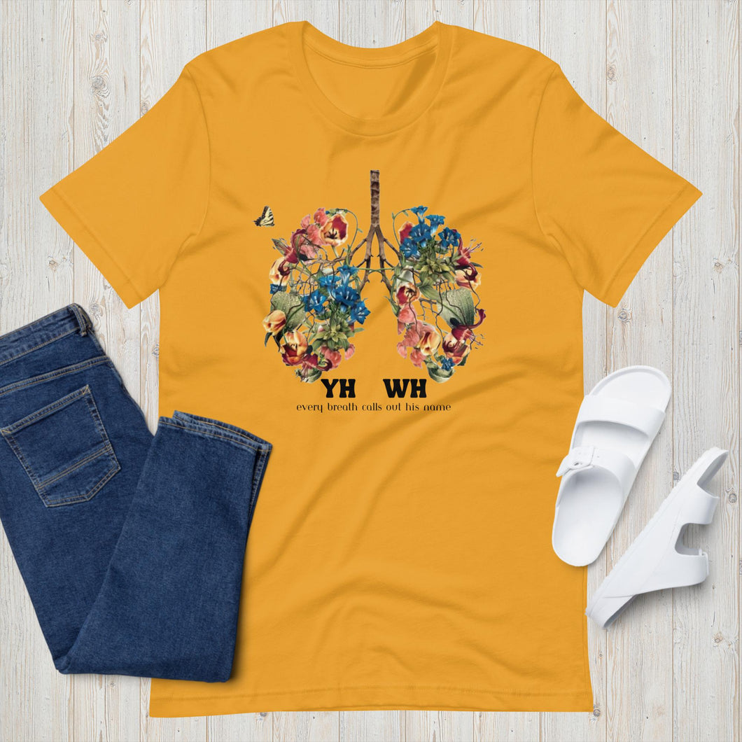 Yahweh shirt, Floral Lungs shirt, Christian clothing, Flower lungs, Christian gifts, Just breathe, Revival t-shirt, Religious gifts, Messianic shirt, YHWH