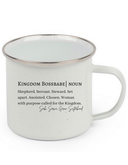 Kingdom Bossbabe definition camp-style mug