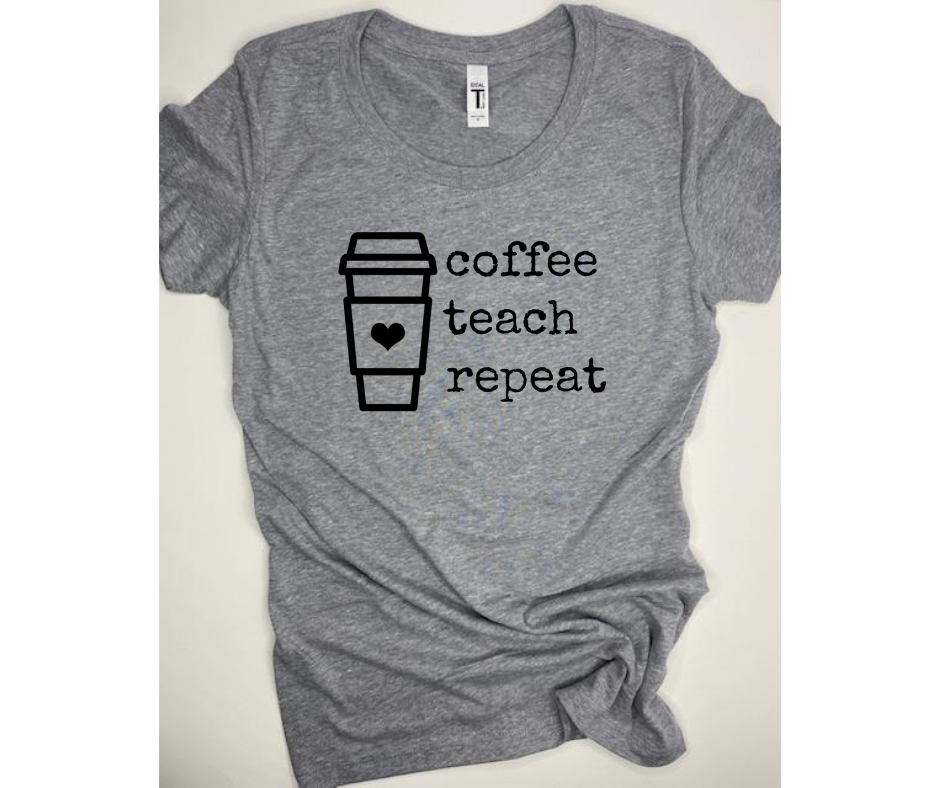 Coffee Teach Repeat t-shirt