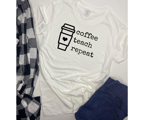 Coffee Teach Repeat t-shirt